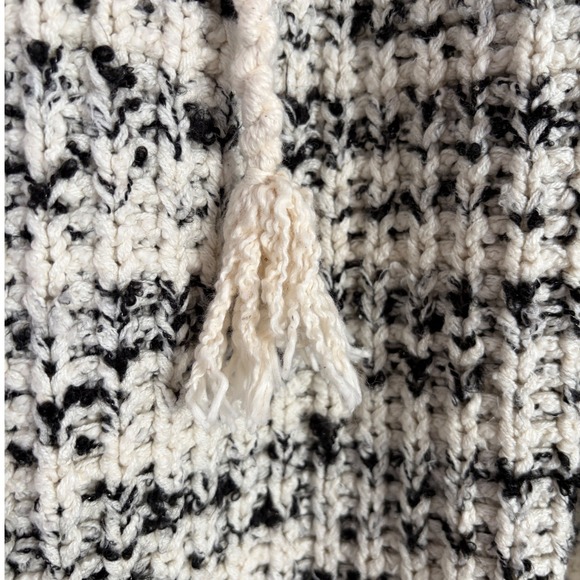 NWT Free People Never Leaving Sweater Hoodie Black White Chunky Knit Small - Picture 10 of 13